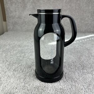 Delove 68 oz/2 Liter Glass Pitcher‎ with Shatterproof Shell - Heat Black